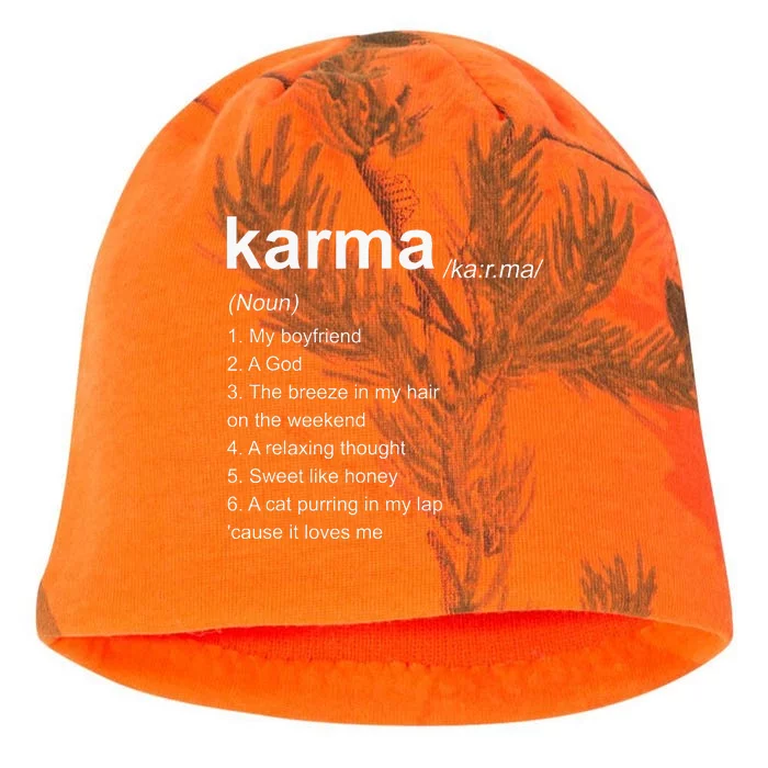 Karma Definition Karma Vibe Quote Kati - Camo Knit Beanie