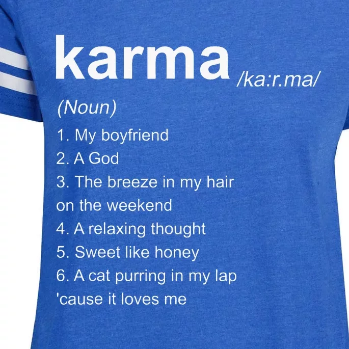 Karma Definition Karma Vibe Quote Enza Ladies Jersey Football T-Shirt