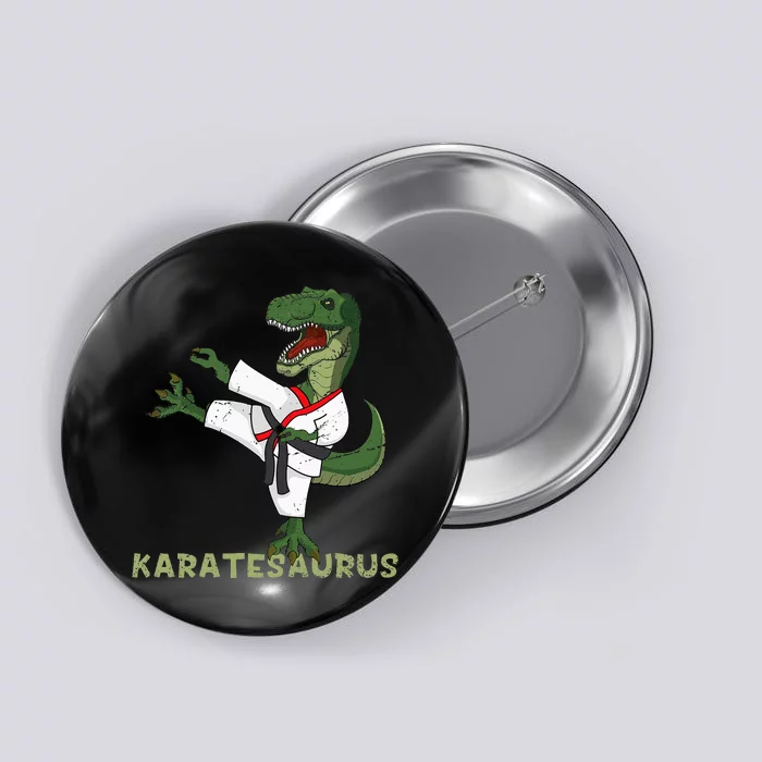 Karate Dinosaur Karatesaurus Trex Karatist Button