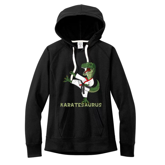 Karate Dinosaur Karatesaurus Trex Karatist Women's Fleece Hoodie