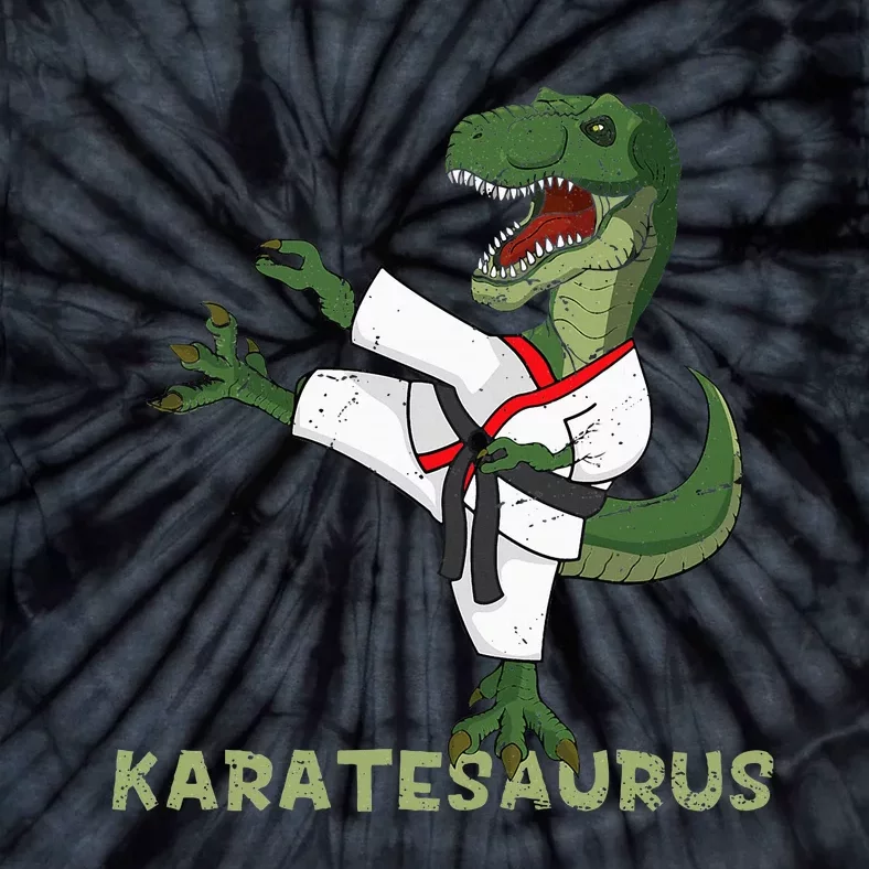 Karate Dinosaur Karatesaurus Trex Karatist Tie-Dye T-Shirt