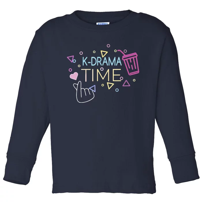 Korean Drama Kdrama Finger Heart Design Toddler Long Sleeve Shirt