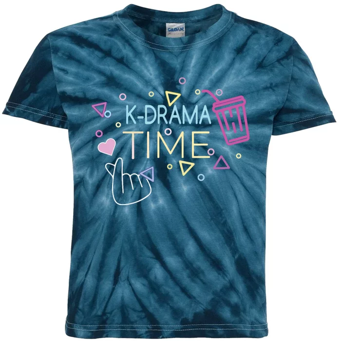 Korean Drama Kdrama Finger Heart Design Kids Tie-Dye T-Shirt