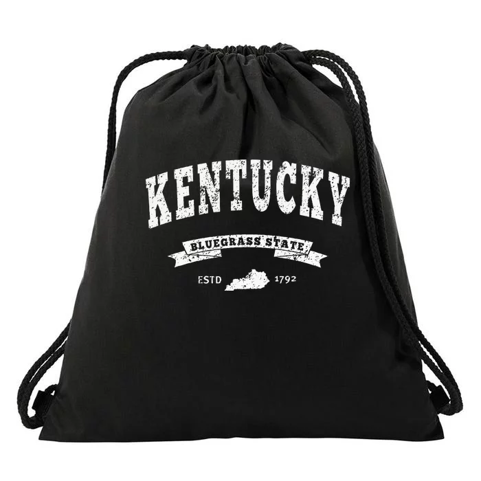 Kentucky Distressed Ky Bluegrass State Drawstring Bag