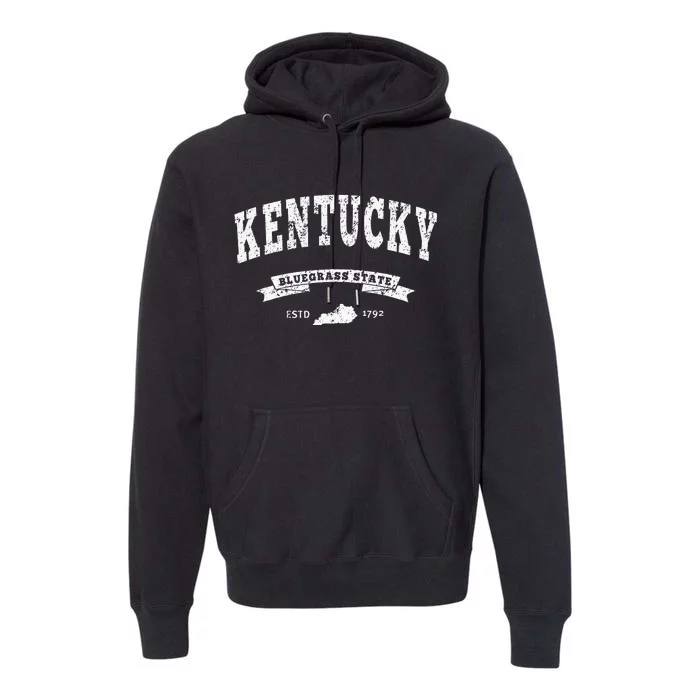 Kentucky Distressed Ky Bluegrass State Premium Hoodie