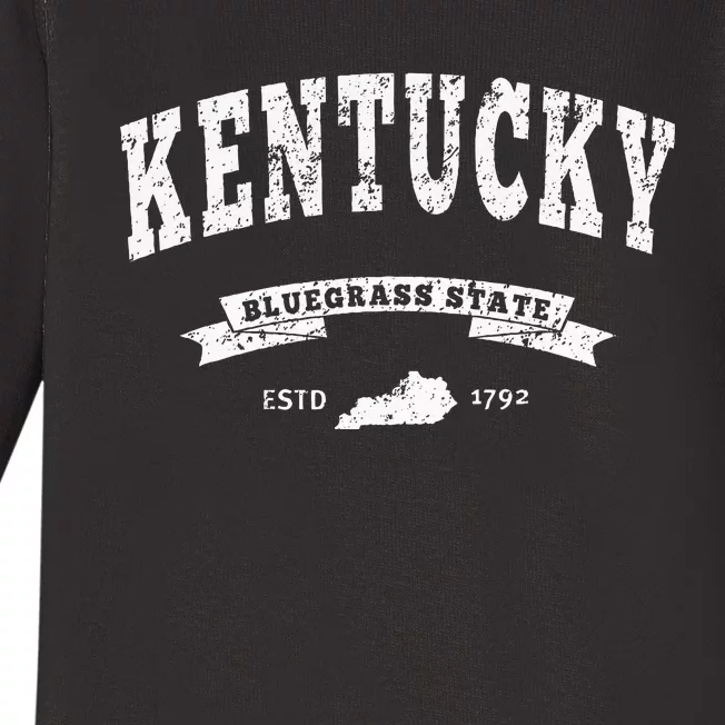 Kentucky Distressed Ky Bluegrass State Baby Long Sleeve Bodysuit