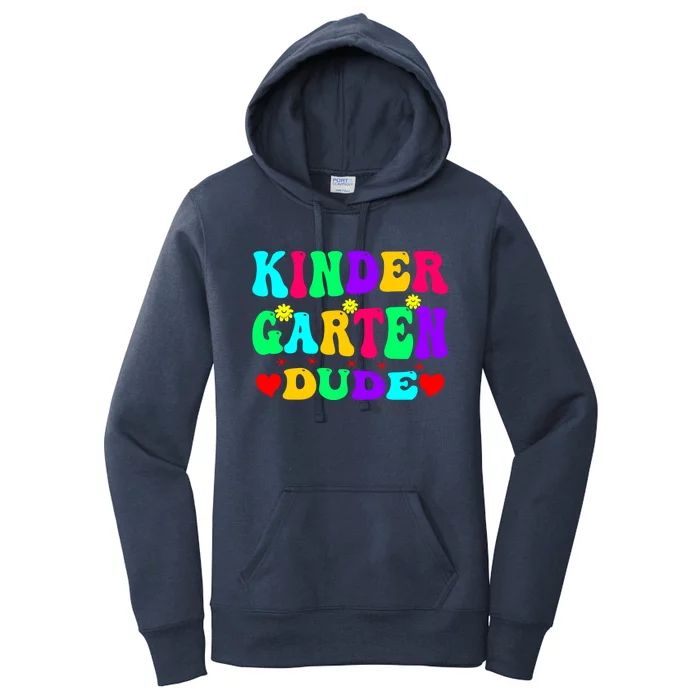 Kindergarten Dude Kinder Team Crew Happy First Day Of School Funny Gift Women's Pullover Hoodie