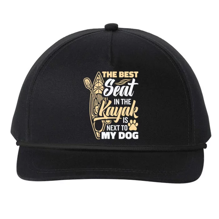 Kayaking Dog Kayaking Gear Lake Kayaking With Dog Kayak Funny Gift Snapback Five-Panel Rope Hat