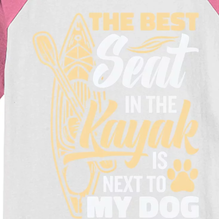 Kayaking Dog Kayaking Gear Lake Kayaking With Dog Kayak Funny Gift Kids Colorblock Raglan Jersey