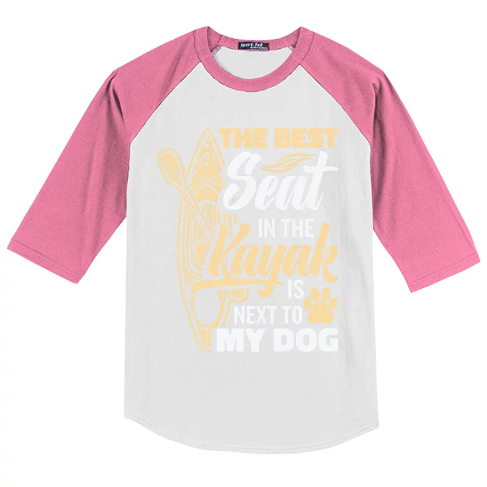 Kayaking Dog Kayaking Gear Lake Kayaking With Dog Kayak Funny Gift Kids Colorblock Raglan Jersey