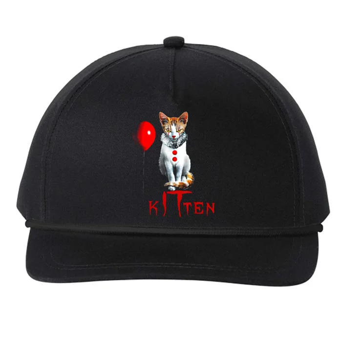 Kitten Dont Look At Me Cat Clown Balloon Halloween Snapback Five-Panel Rope Hat