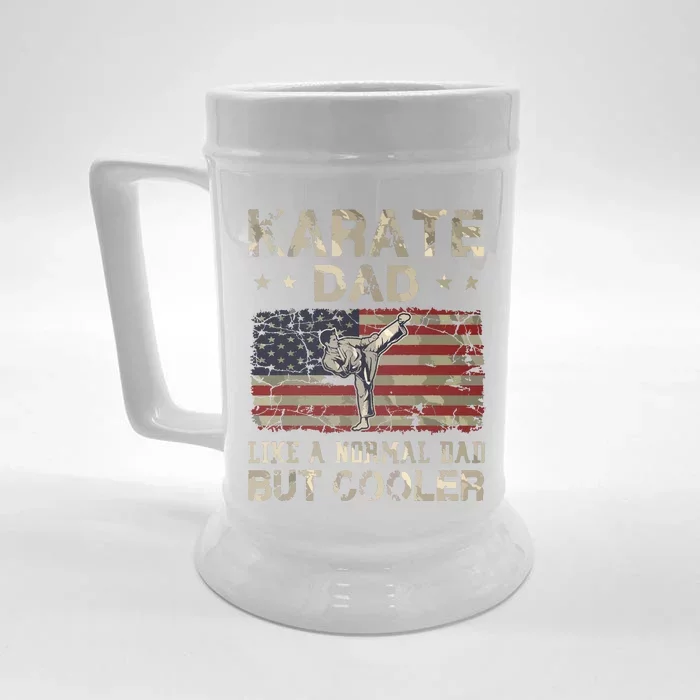 Karate Dad Like A Normal Dad But Cooler Fathers Day Front & Back Beer Stein