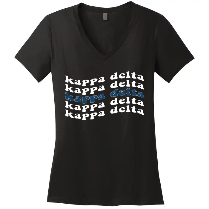 Kappa Delta Merch Kappa Delta Ride The Wave Women's V-Neck T-Shirt