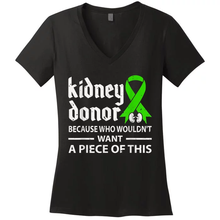 Kidney Donor Organ Transplant Women's V-Neck T-Shirt