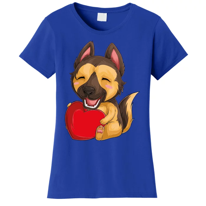 Kawaii Dog Puppies Pet Ger Shepherd Valentines Day Meaningful Gift Women's T-Shirt