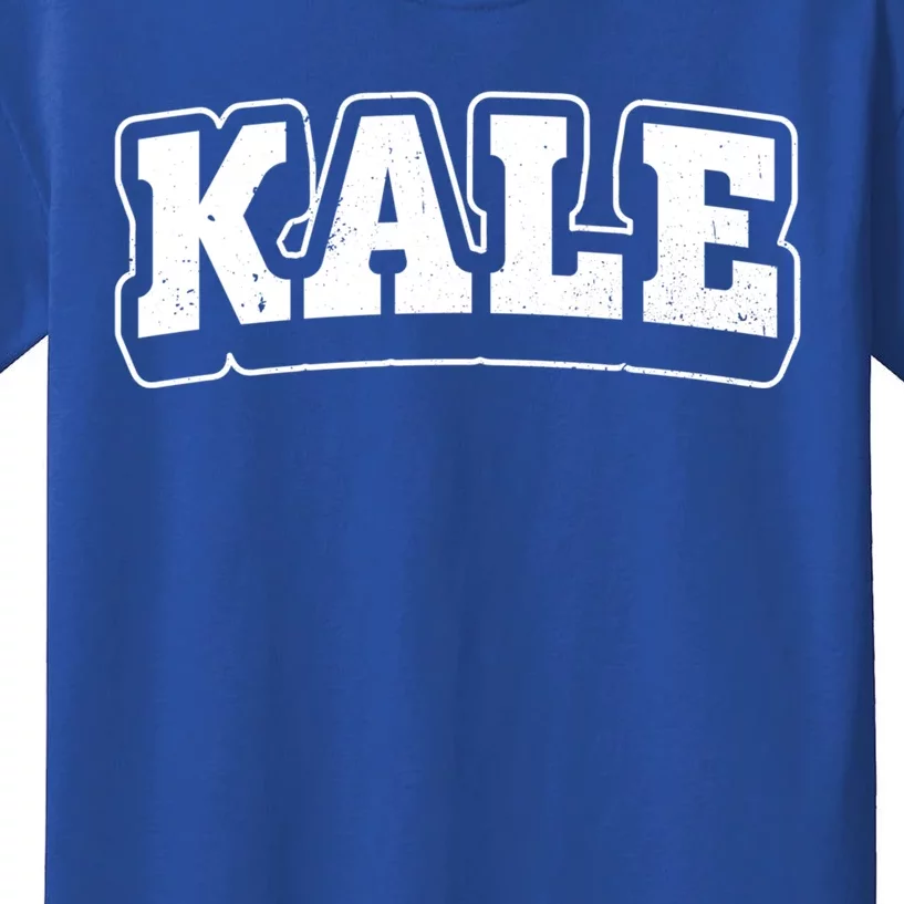 Kale Distressed Powered By Veggies Funny Vegetarian Gift Kids T-Shirt