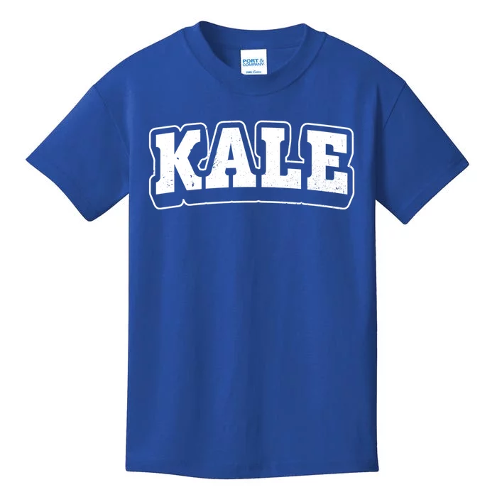 Kale Distressed Powered By Veggies Funny Vegetarian Gift Kids T-Shirt