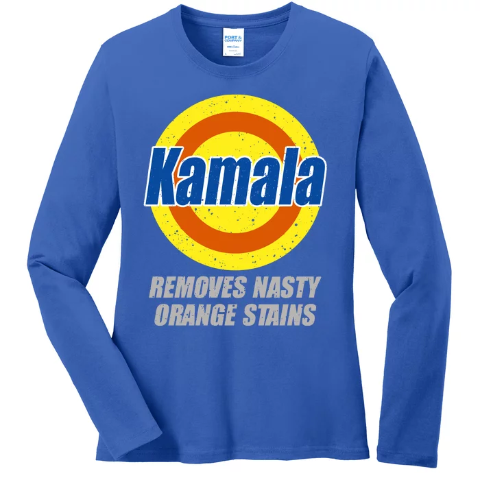 Kamala Detergent Removes Stubborn Orange Stains Antitrump Ladies Long Sleeve Shirt