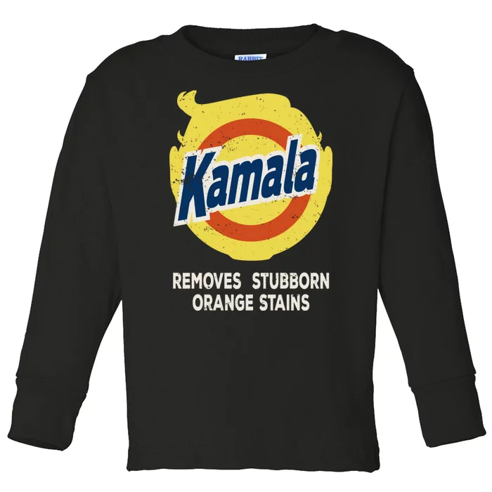 Kamala Detergent Removes Stubborn Orange Stains Antitrump Toddler Long Sleeve Shirt