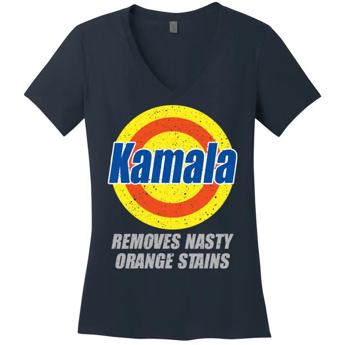 Kamala Detergent Removes Stubborn Orange Stains Antitrump Women's V-Neck T-Shirt