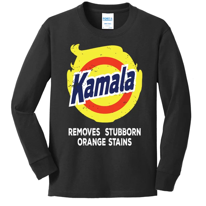 Kamala Detergent Removes Stubborn Orange Stains Antitrump Kids Long Sleeve Shirt