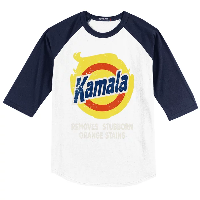 Kamala Detergent Removes Stubborn Orange Stains Antitrump Baseball Sleeve Shirt