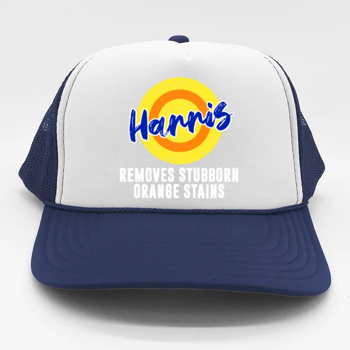 Kamala Detergent Removes Stubborn Orange Stains Funny Harris Gift Trucker Hat