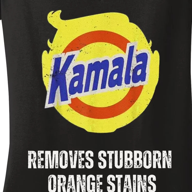 Kamala Detergent Removes Stubborn Orange Stains Antitrump Women's V-Neck T-Shirt