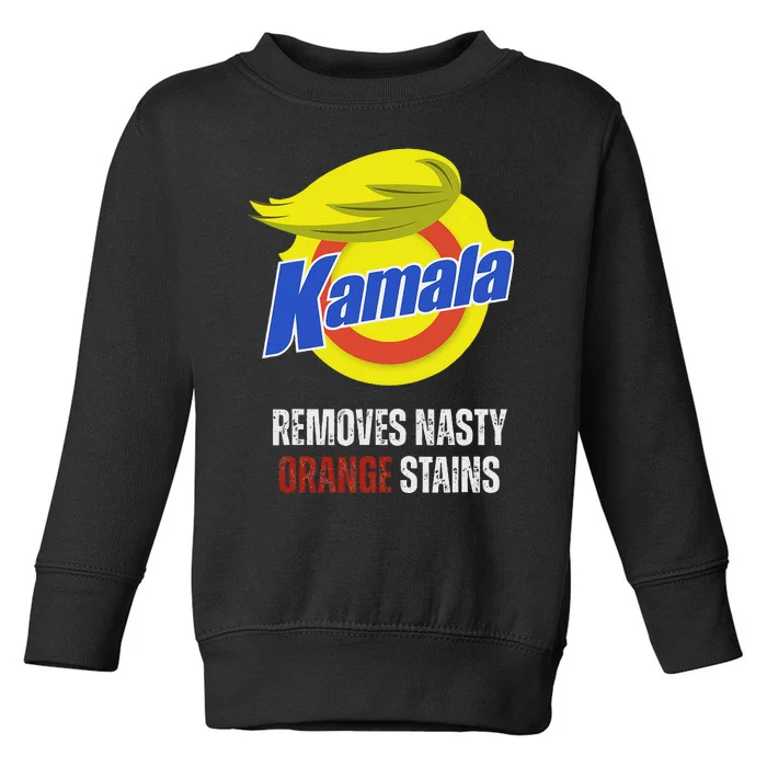 Kamala Detergent Removes Stubborn Orange Stains Anti Trump Toddler Sweatshirt