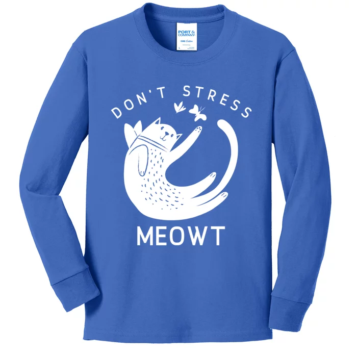 Kitty Don’t Stress Meowt Gift Kids Long Sleeve Shirt