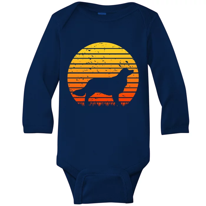 Kooikerhondje Dog Sunset Yellow Baby Long Sleeve Bodysuit