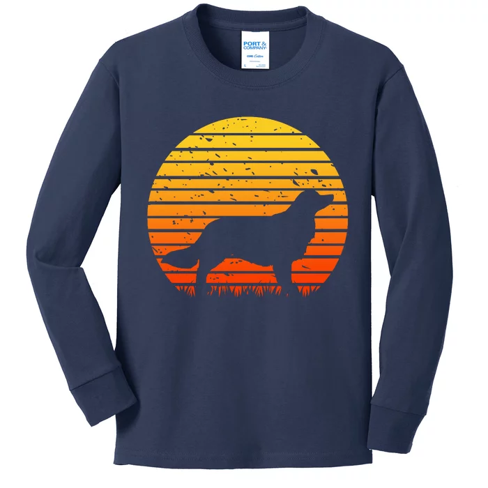 Kooikerhondje Dog Sunset Yellow Kids Long Sleeve Shirt