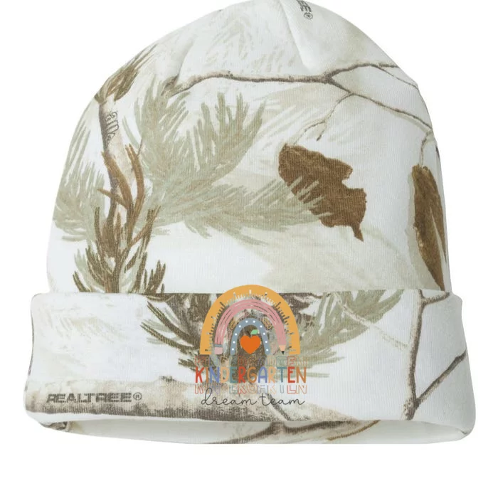 Kindergarten Dream Team Rainbow Welcome Back To School Kati - 12in Camo Beanie