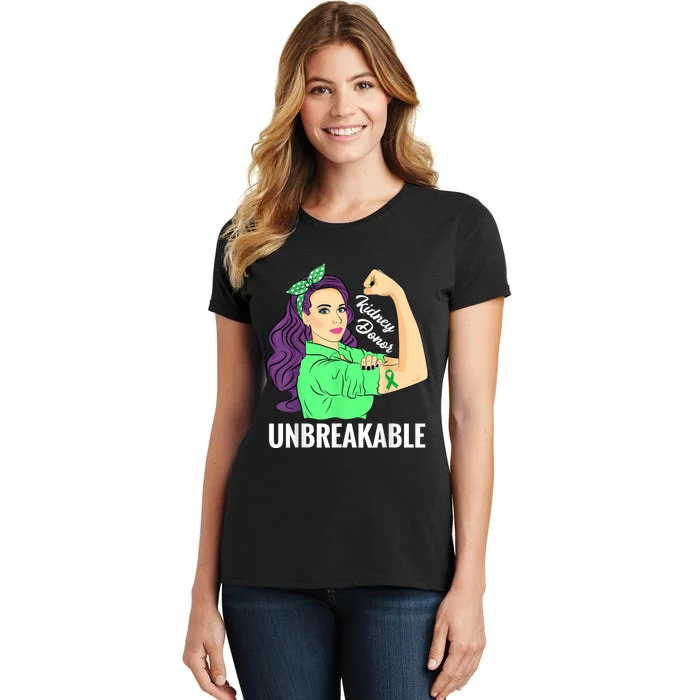 Kidney Donor Unbreakable Kidney Transplant Awareness Women's T-Shirt