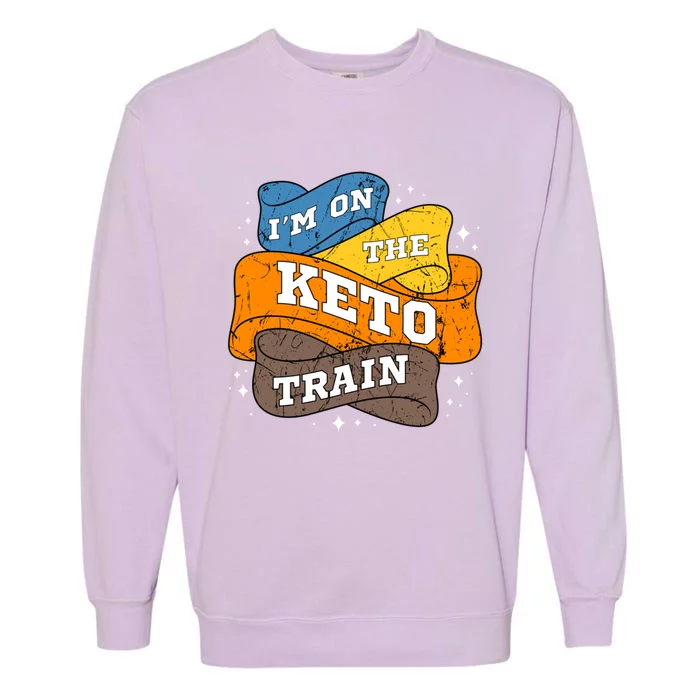 Keto Diet Vintage Ketogenic Ketosis Lowgiftcarb Dietitian Gift Garment-Dyed Sweatshirt