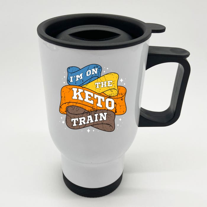 Keto Diet Vintage Ketogenic Ketosis Lowgiftcarb Dietitian Gift Front & Back Stainless Steel Travel Mug