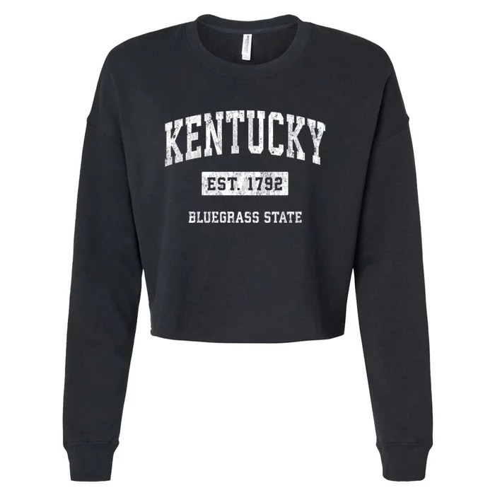 Kentucky Est 1792 Vintage Athletic Sports Design Cropped Pullover Crew