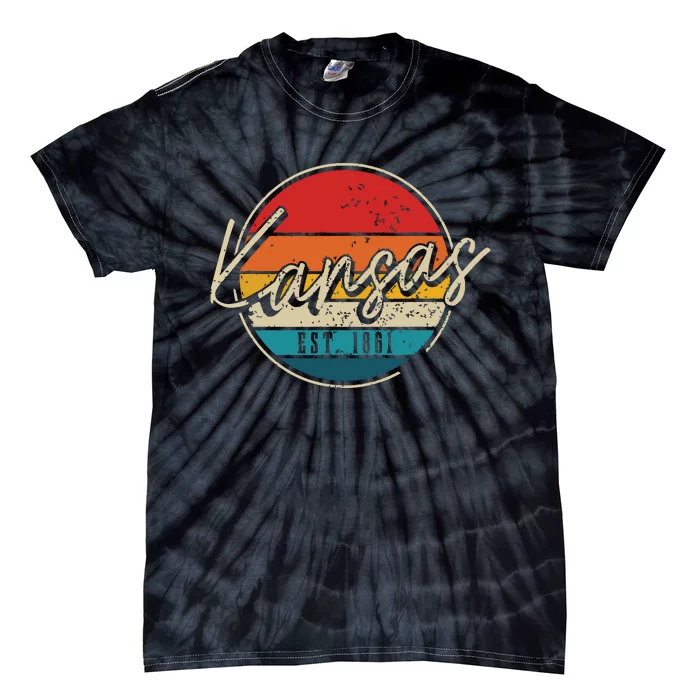 Kansas Est 1861 Pride Vintage Kansas Tie-Dye T-Shirt