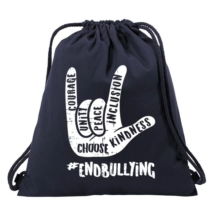 Kindness End Bullying Orange Anti Bully Unity Day Drawstring Bag