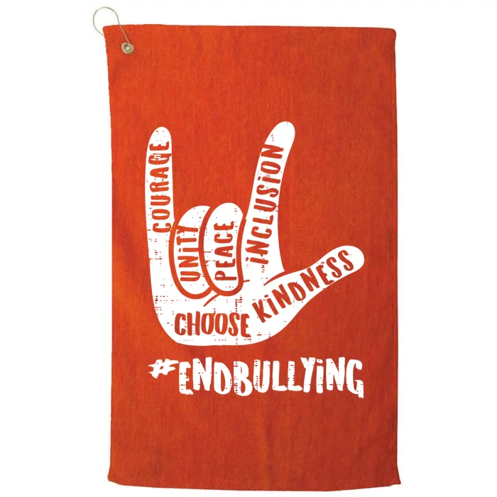 Kindness End Bullying Orange Anti Bully Unity Day Platinum Collection Golf Towel