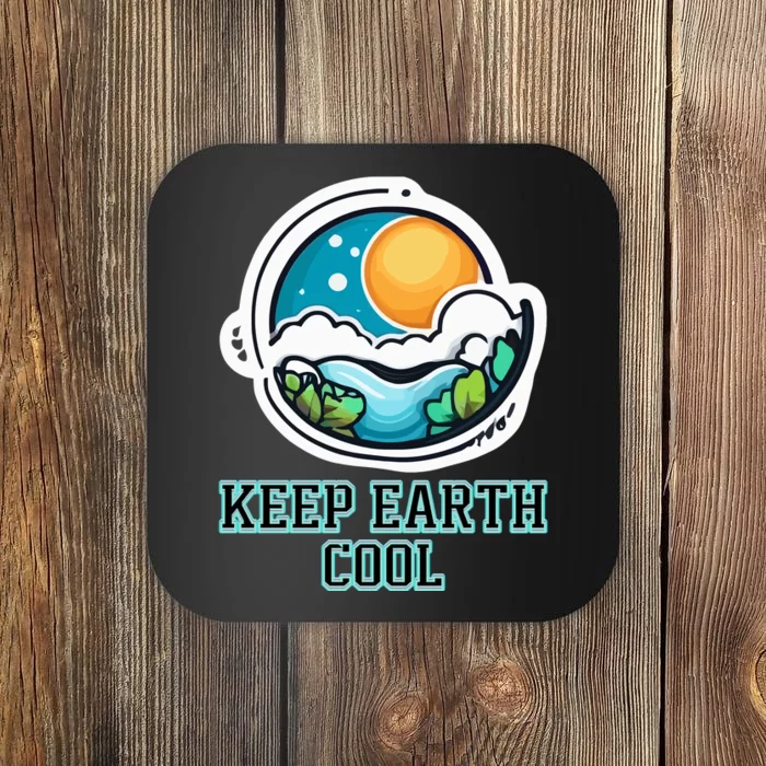 Keep Earth Cool Climate Awareness Coaster