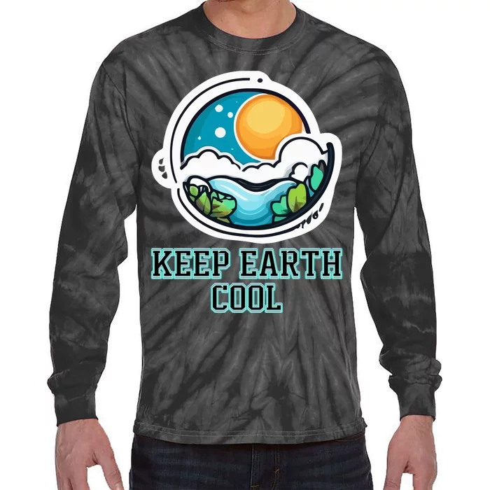 Keep Earth Cool Climate Awareness Tie-Dye Long Sleeve Shirt