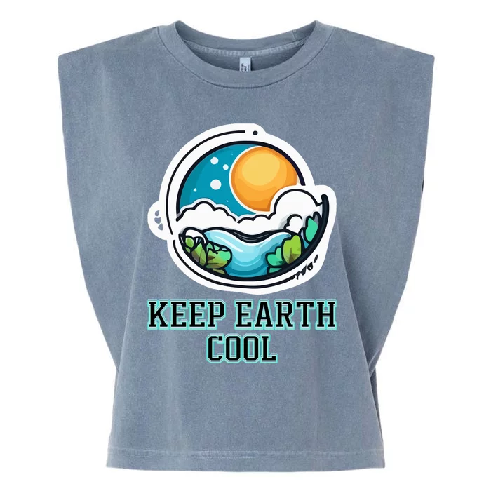 Keep Earth Cool Climate Awareness Garment-Dyed Women's Muscle Tee