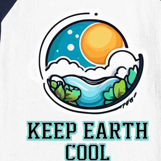 Keep Earth Cool Climate Awareness Baseball Sleeve Shirt