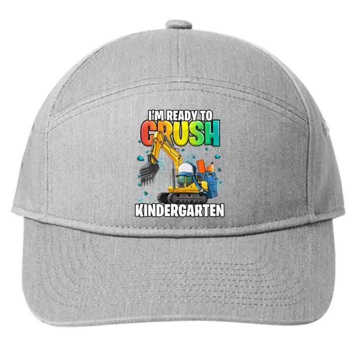 Kindergarten Excavator Construction Back To School 7-Panel Snapback Hat