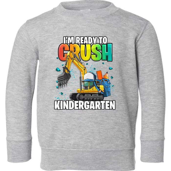 Kindergarten Excavator Construction Back To School Toddler Sweatshirt