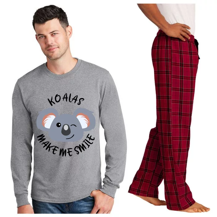 Koala Eating Eucalyptus Ironic Saying Bear Gift Long Sleeve Pajama Set