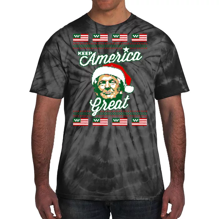 Keep America Great Ugly Christmas Sweater Tie-Dye T-Shirt