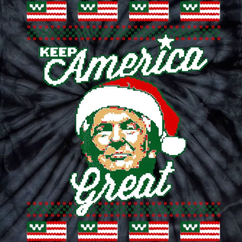 Keep America Great Ugly Christmas Sweater Tie-Dye T-Shirt