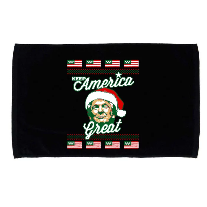 Keep America Great Ugly Christmas Sweater Microfiber Hand Towel